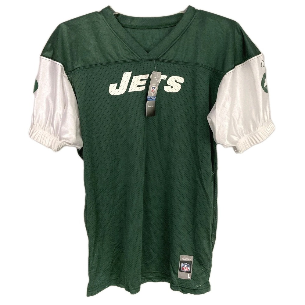 New York Jets Jersey Mens L Green White NFL Football On Field Reebok NWT